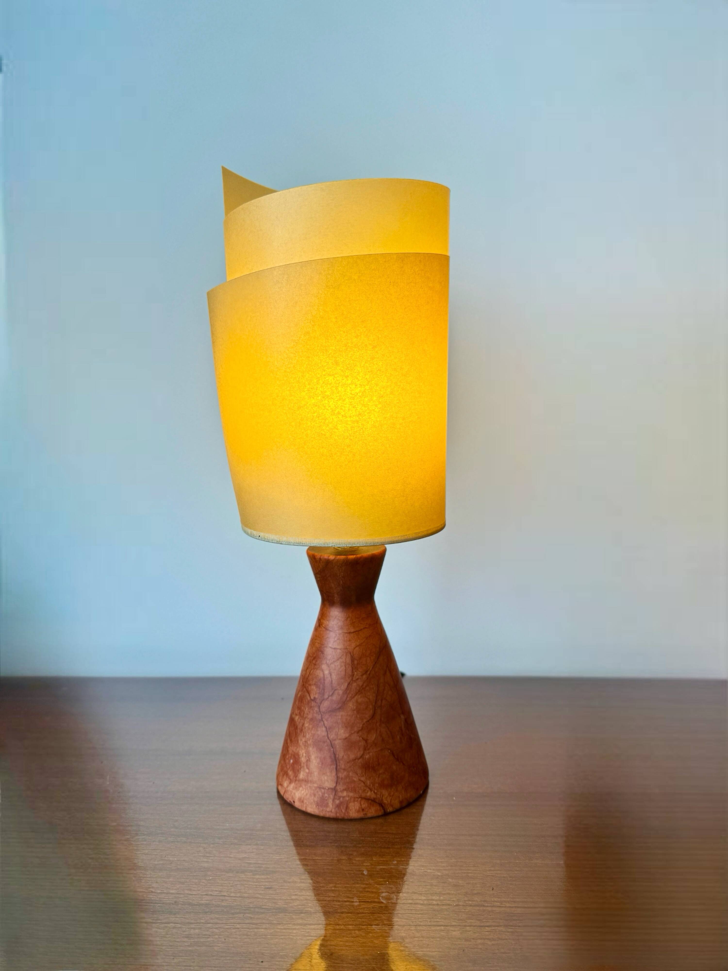 Red marble lamp, 1960 Art Deco
