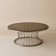 Table basse vintage chrome & verre