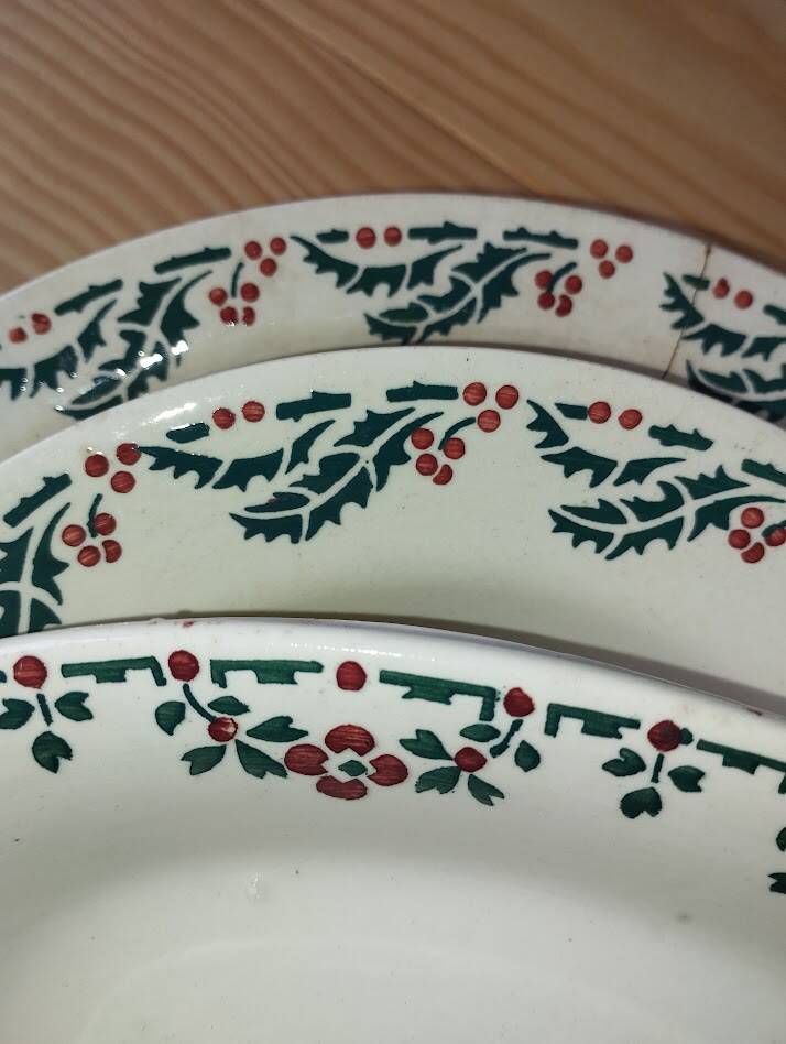 Holly tableware, ironstone, Hamage, Wolves Mill.