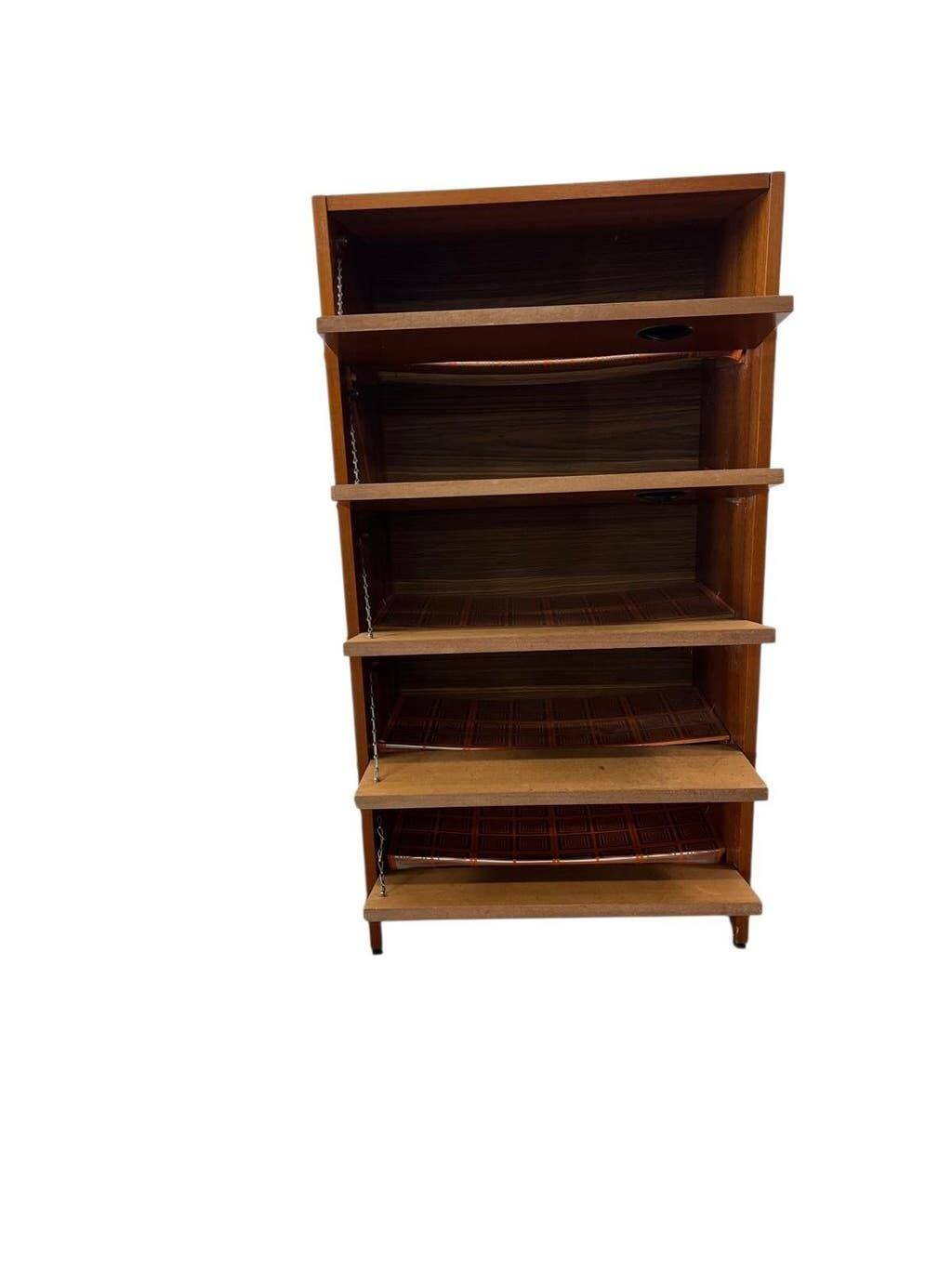 Vintage wooden shoe cabinet / drop-leaf cabinet