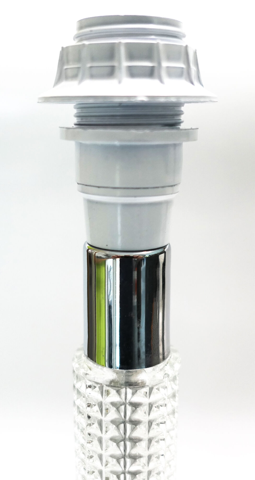 Table lamp glass er metal chrome 1970's