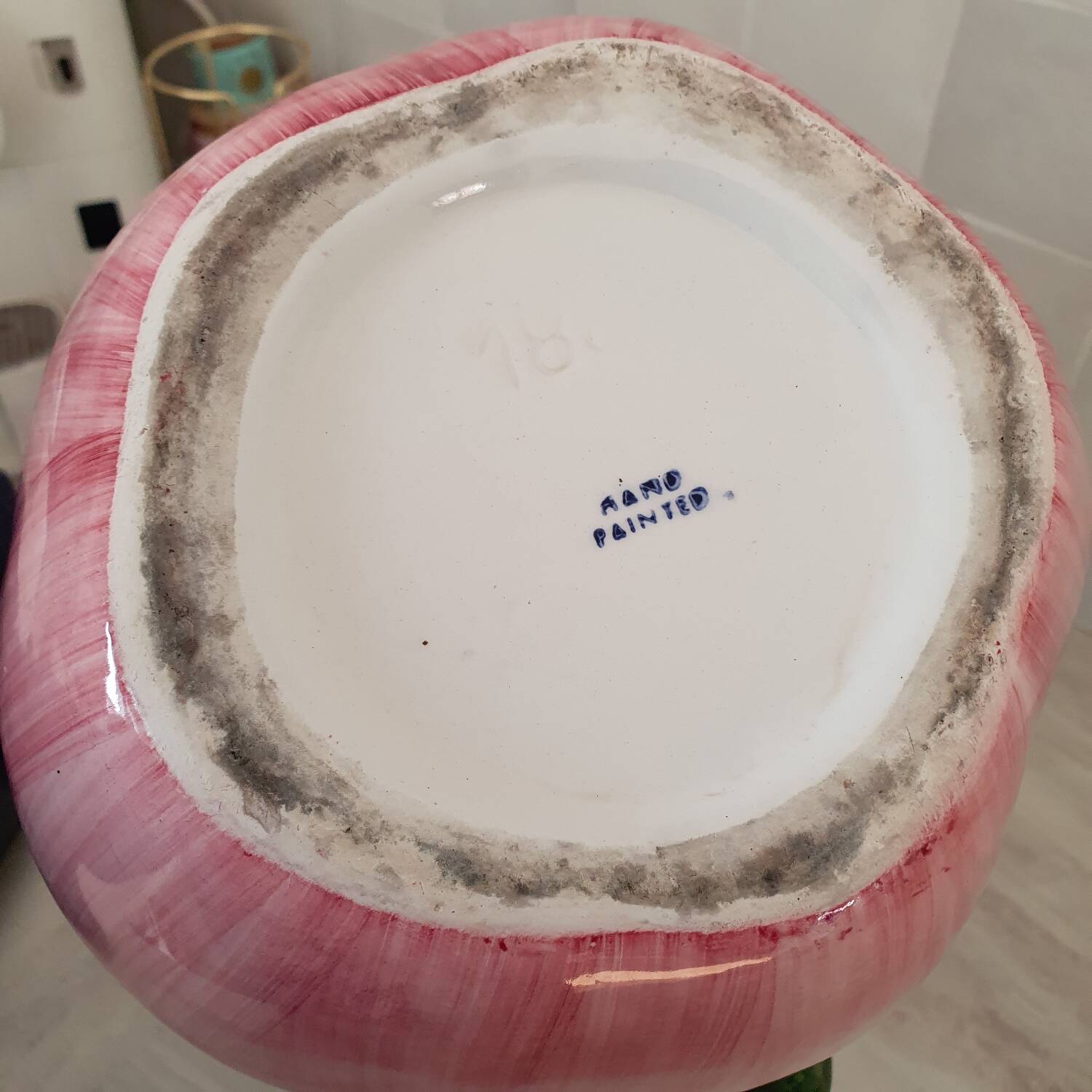 Pichet en céramique forme Pêche ou Tomate / rose