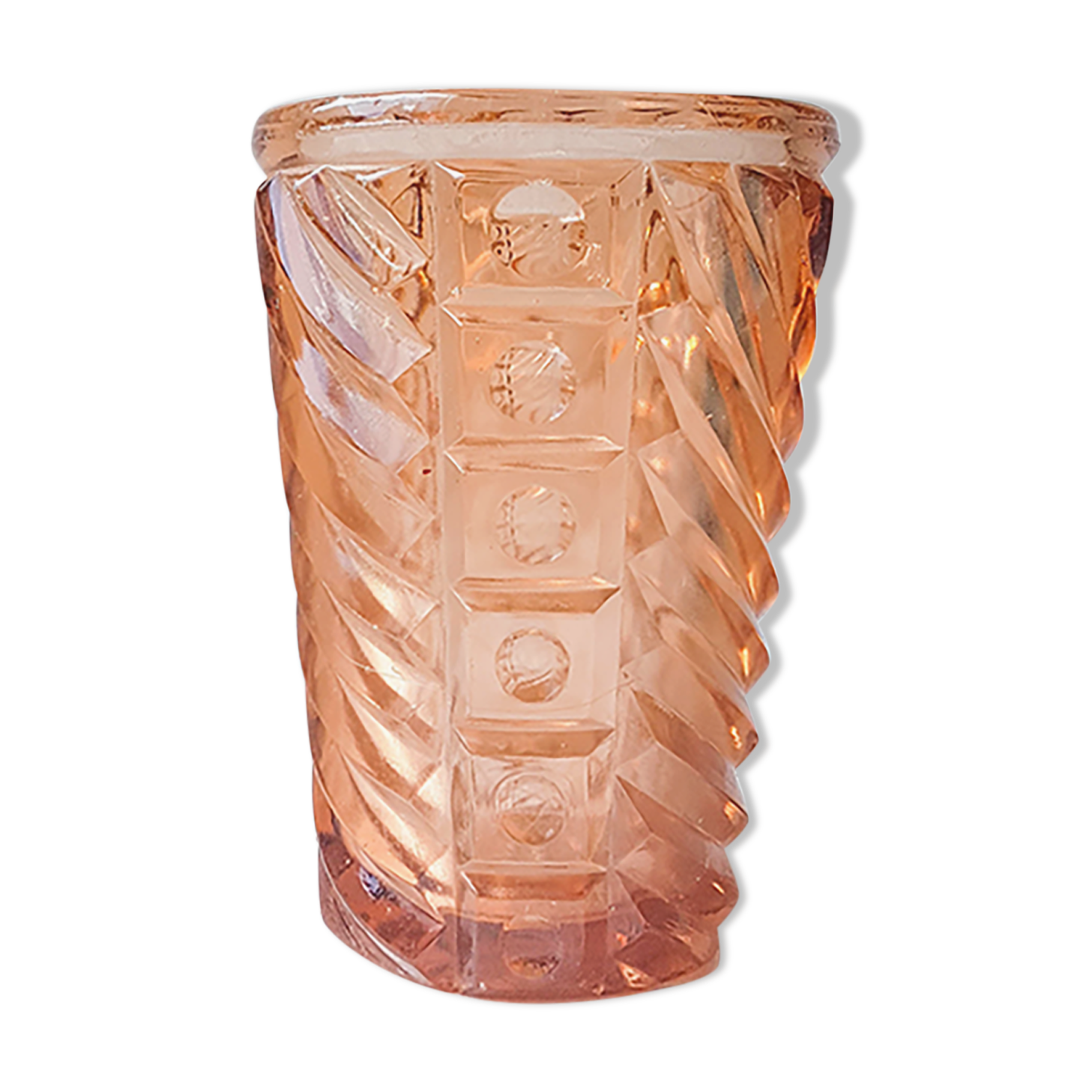 Art Deco style pink glass vase