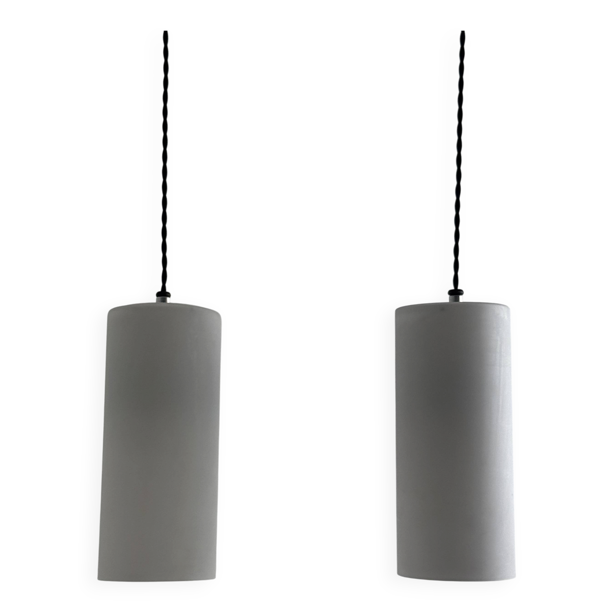 Pair of antique opaline suspensions 1970 vintage