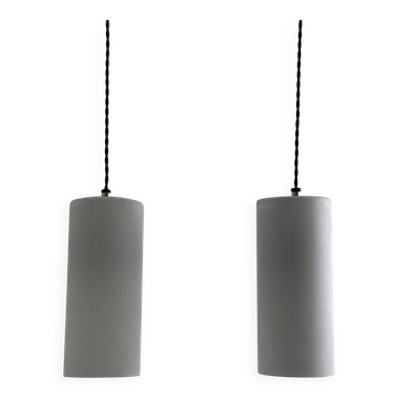 Pair of antique opaline suspensions 1970 vintage