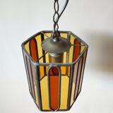 Vintage stained glass pendant light