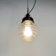 Industrial Bakelite Pendant Light with Ribbed Glass, 1970s