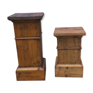 2 socles en bois pin