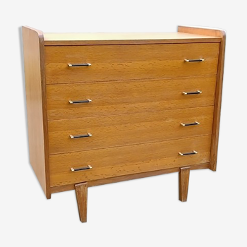 Vintage chest of drawers 60s light wood