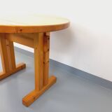 Vintage Charlotte Perriand Les Arcs round pine dining table from the 60s 70s