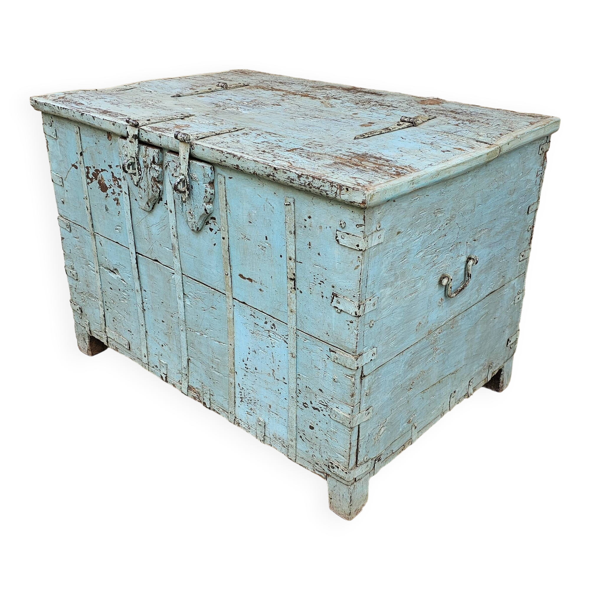 Antique Burmese teak dowry chest