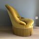 Fauteuil crapaud à franges vintage