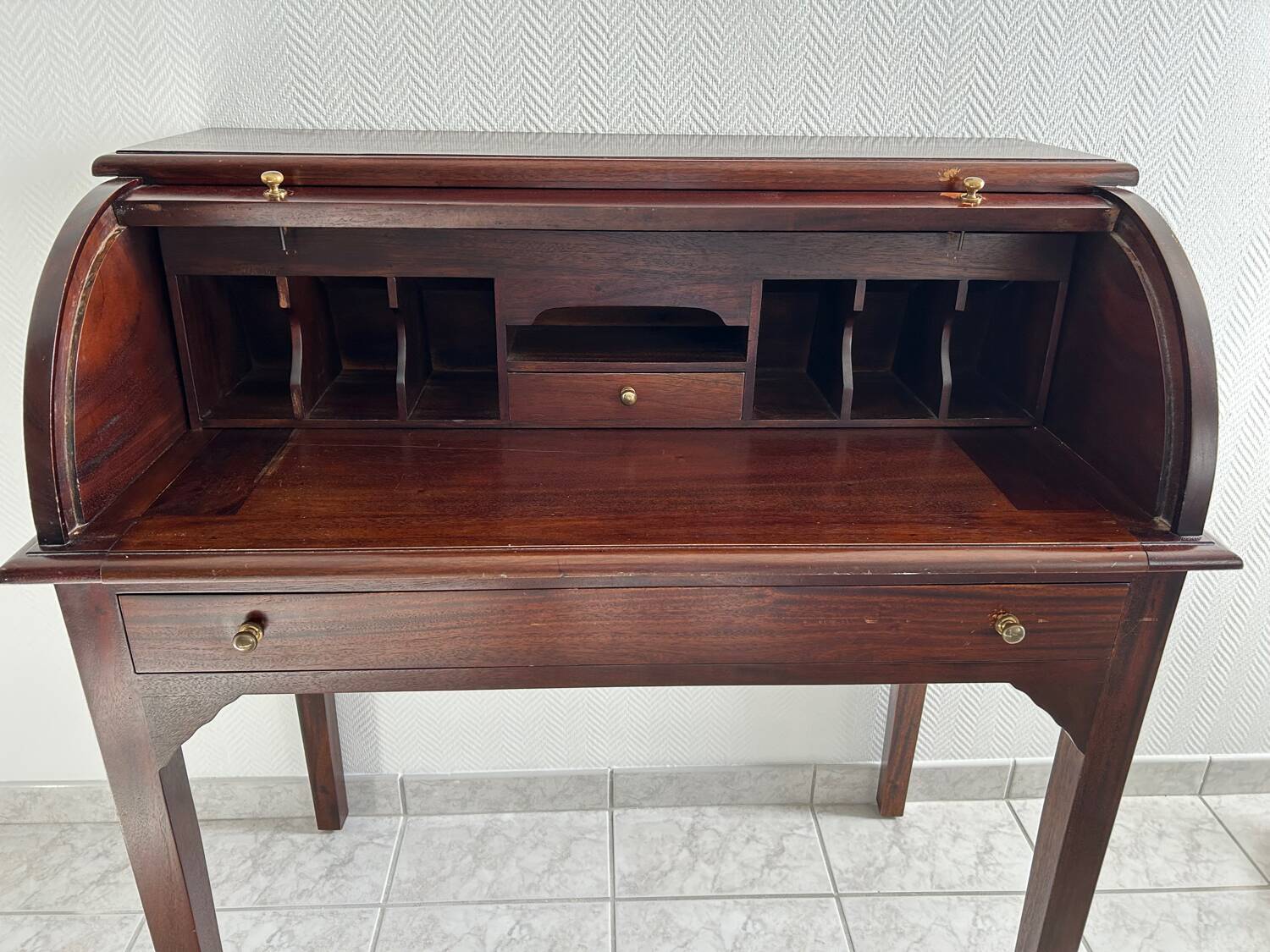 Mahogany cylinder secretary