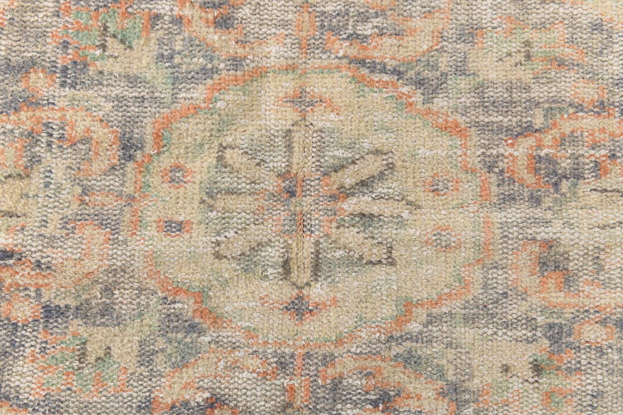 Apricot Tones Pastel Handwoven Turkish Vintage Carpet Rug, 177x273 Cm