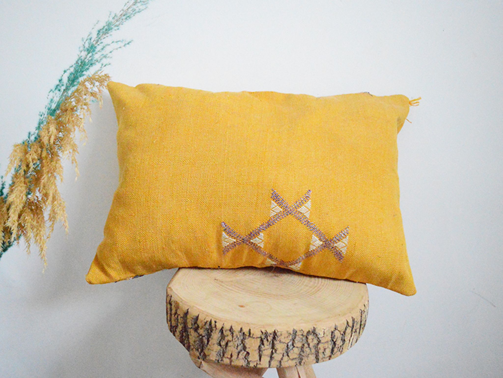 Moroccan cactus silk pillow
