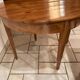 Half moon table with cherry and walnut