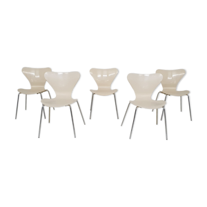 Chaises « Butterfly » par Arne Jacobsen en bois blanc de Fritz hansen, Danemark des années 1970