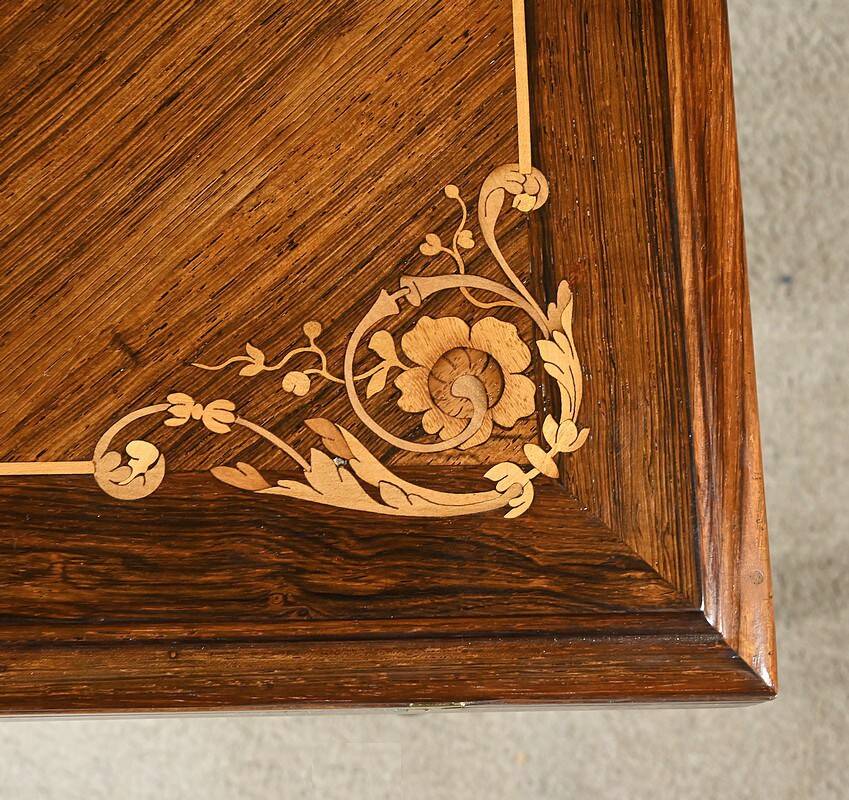 Marquetry system table, louis xvi style – 2nd half of the 19th century