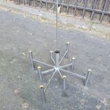 Vintage 8-arm chrome chandelier 1970