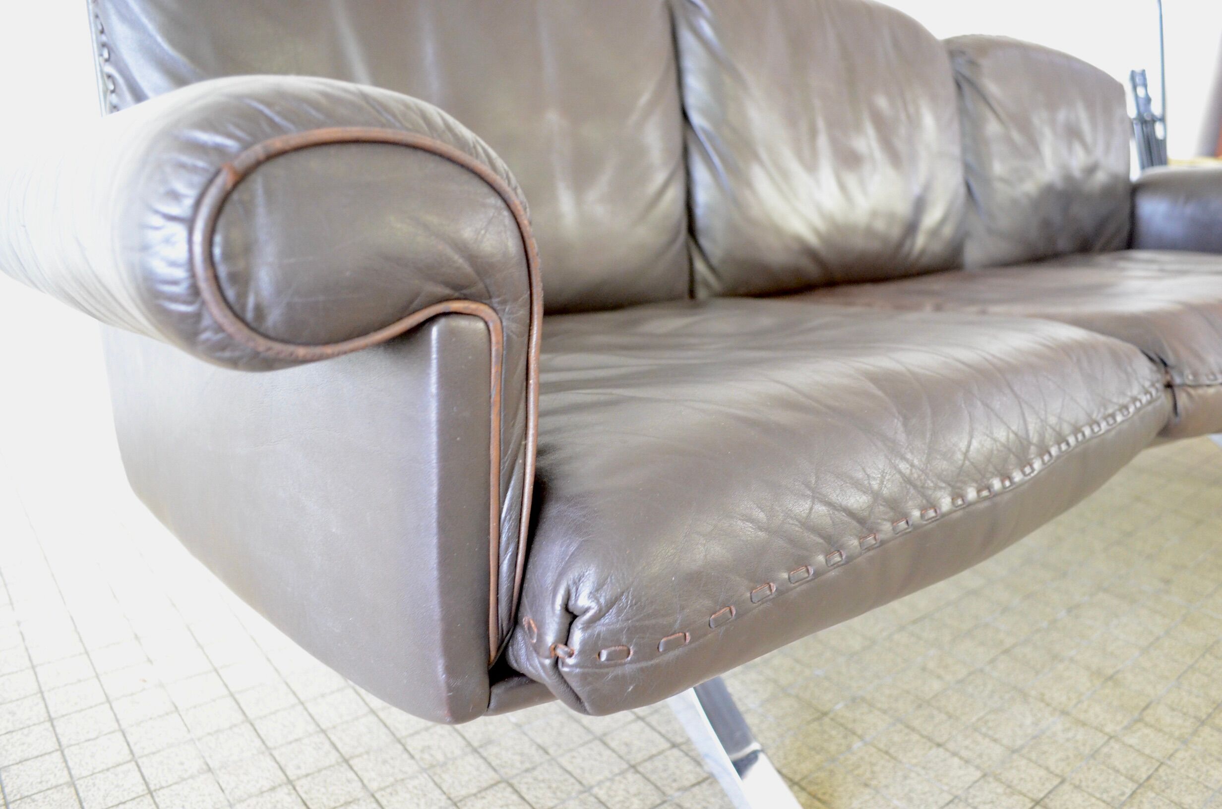 De Sede ds31 brown 3 seater leather sofa