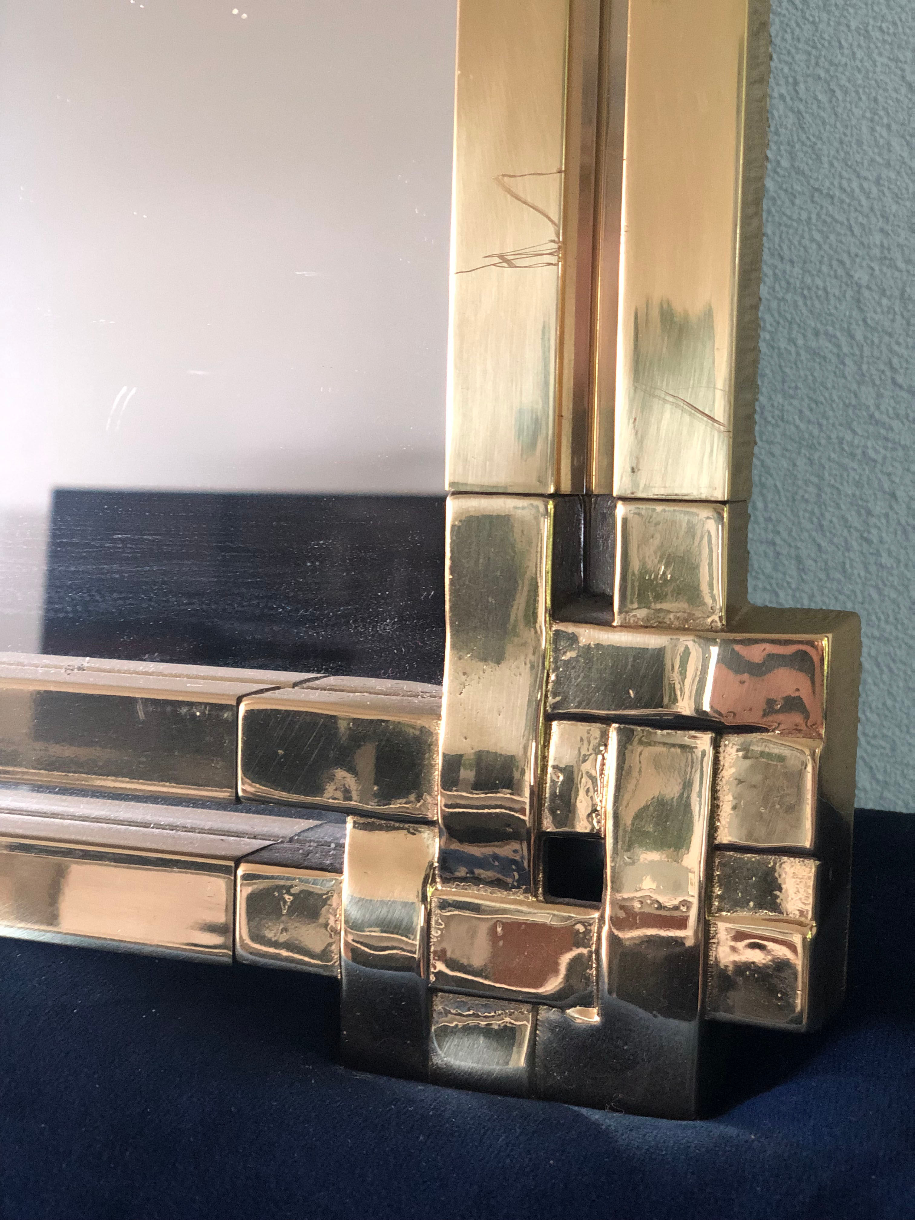 Vintage Mirror By Massimo Scolari For Valenti 1970s 49x90cm