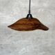 Small pendant light in corrugated teak leaf (Small D:30 H:20)
