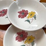 Set of 6 flowered soup plates