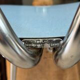 Set of 4 blue Formica chairs