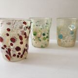 Set of 6 murano glasses acqua "goto" "murrisa" in murano glass unique piece