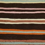 Striped Pattern Brown Kilim Runner Rug, 75x315Cm