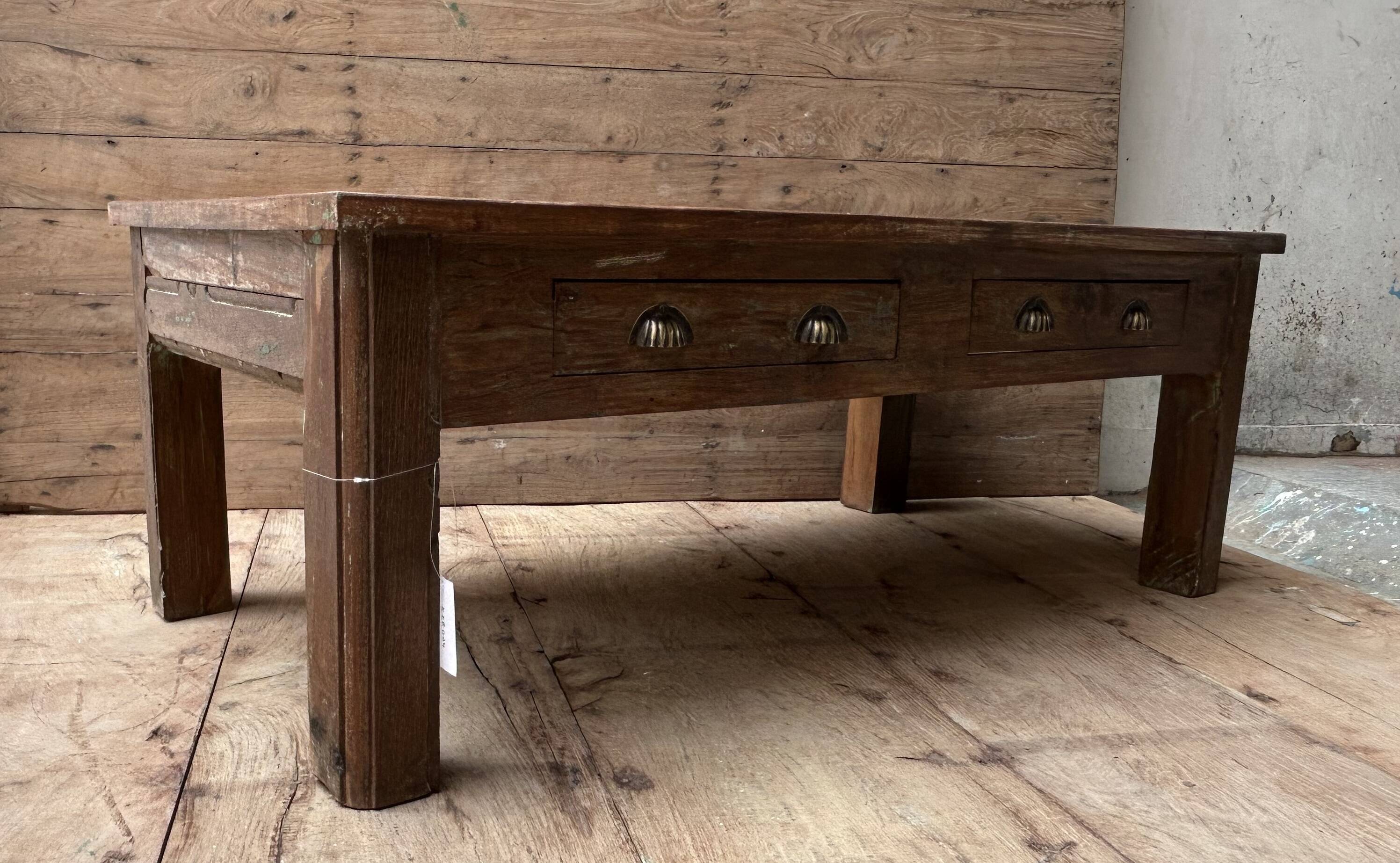 Burmese teak coffee table