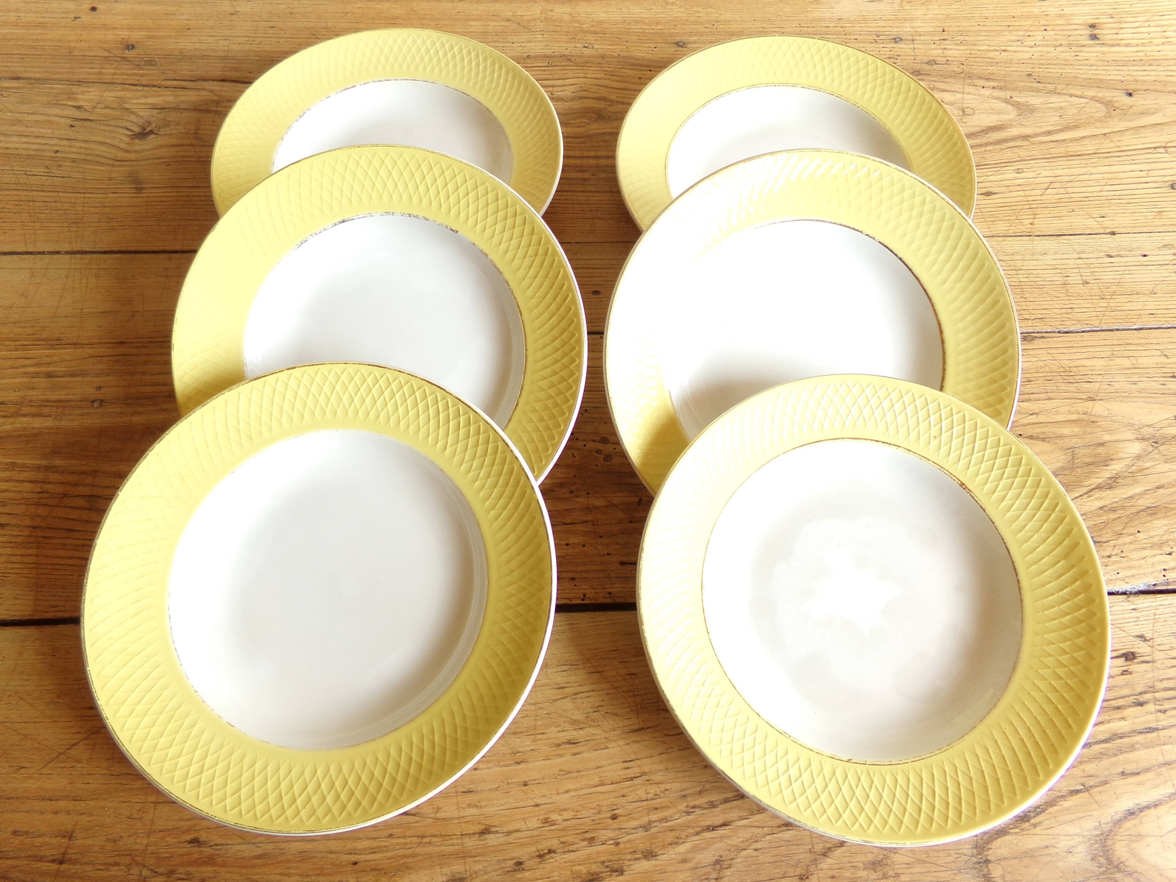 6 hollow earthenware plates - Orchies - Moulin des Loups