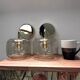 Pair of vintage smoked glass wall lights