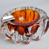 Orange Sommerso ashtray by Seguso, Murano glass, Italy, 1970