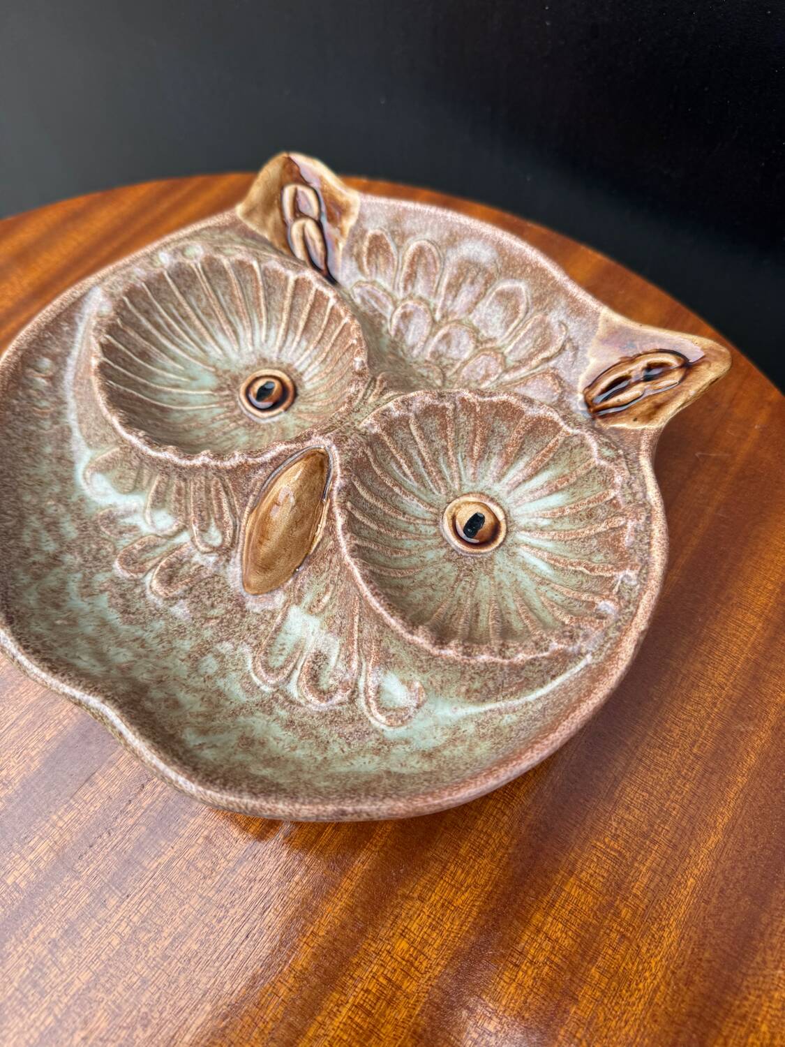 Ceramic owl catchall Vallauris 1960s