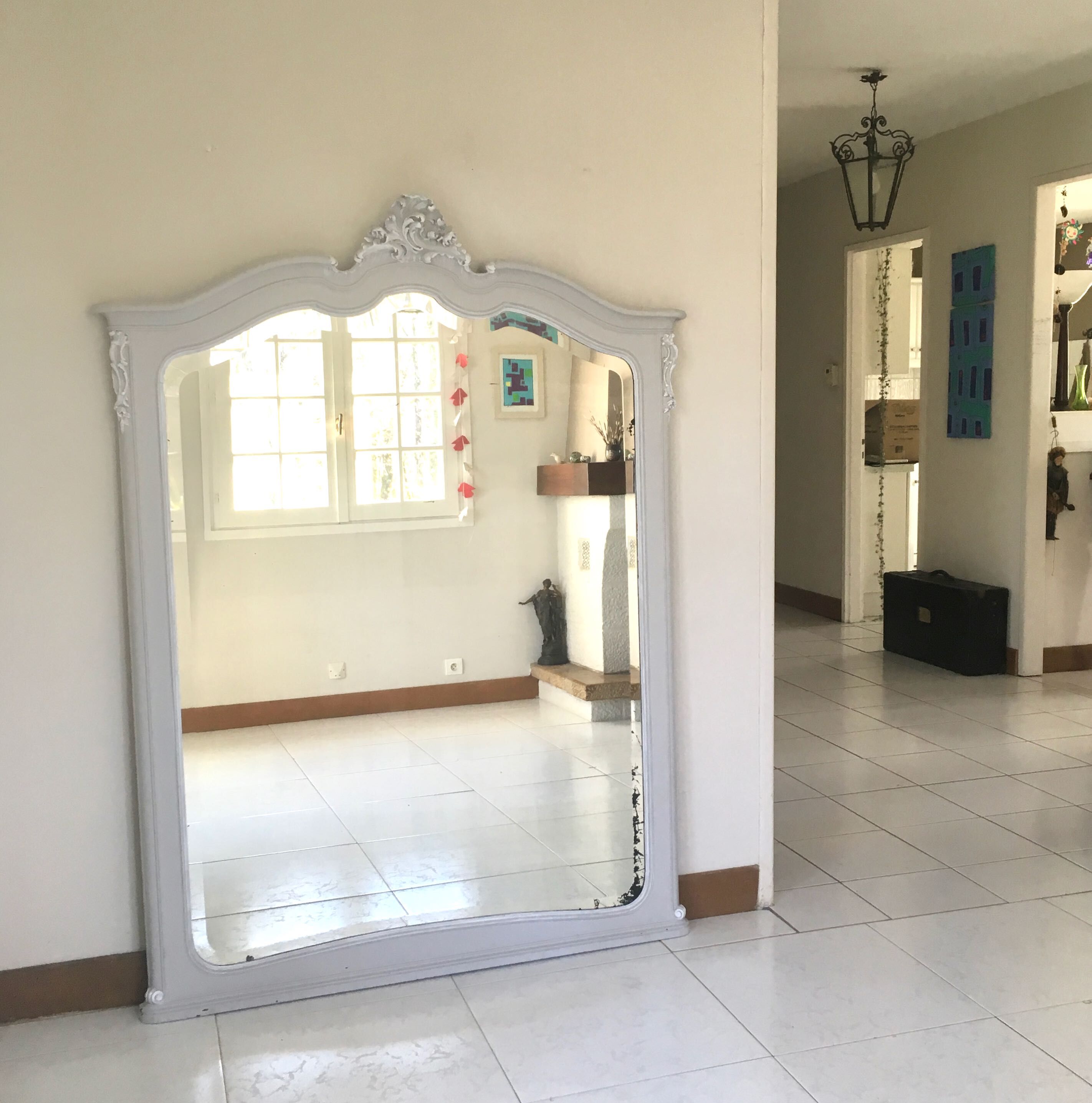 Miroir antique 128 x 170 bois sculpté