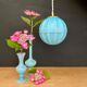 Suspension globe vintage en opaline bleue