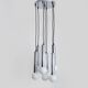 Vintage chrome metal waterfall pendant light with 7 lights Doria Leuchten. 70s