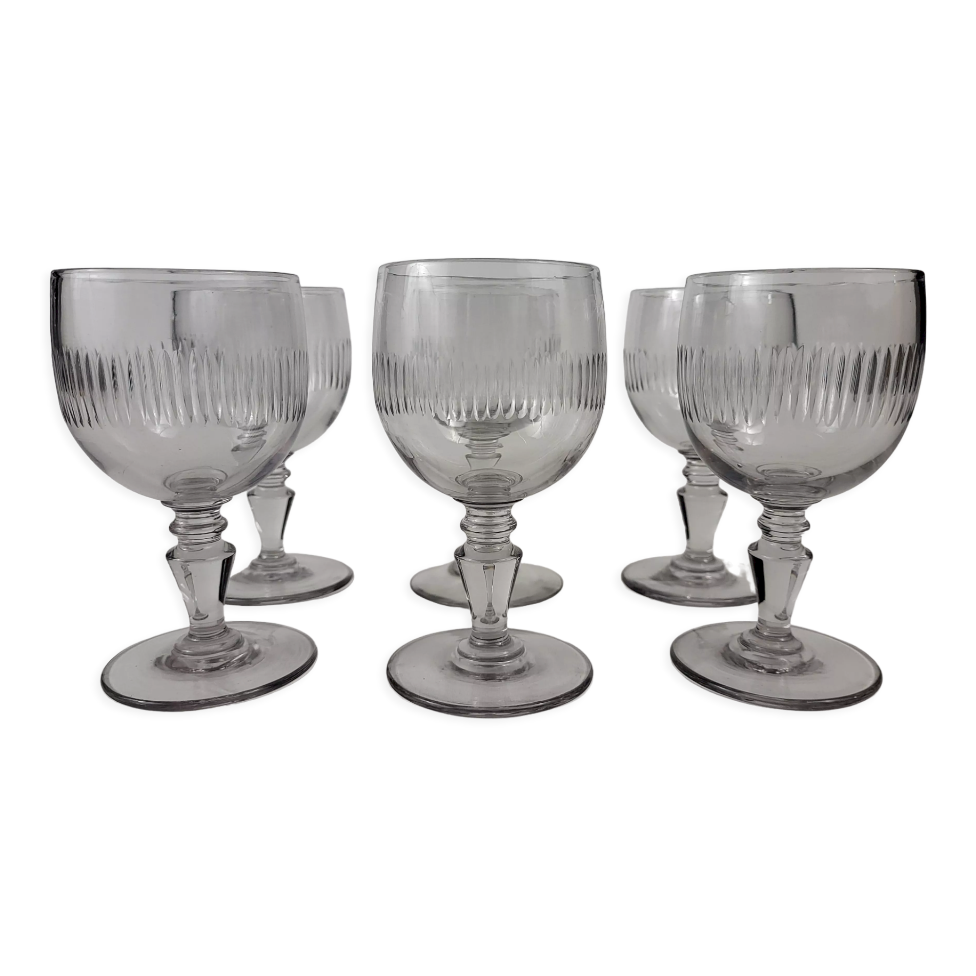 6 water glasses Cristallerie de Portieux XIXeme