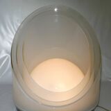 Large vintage white glass lamp model LT300 by Carlo Nason for Mazzega.