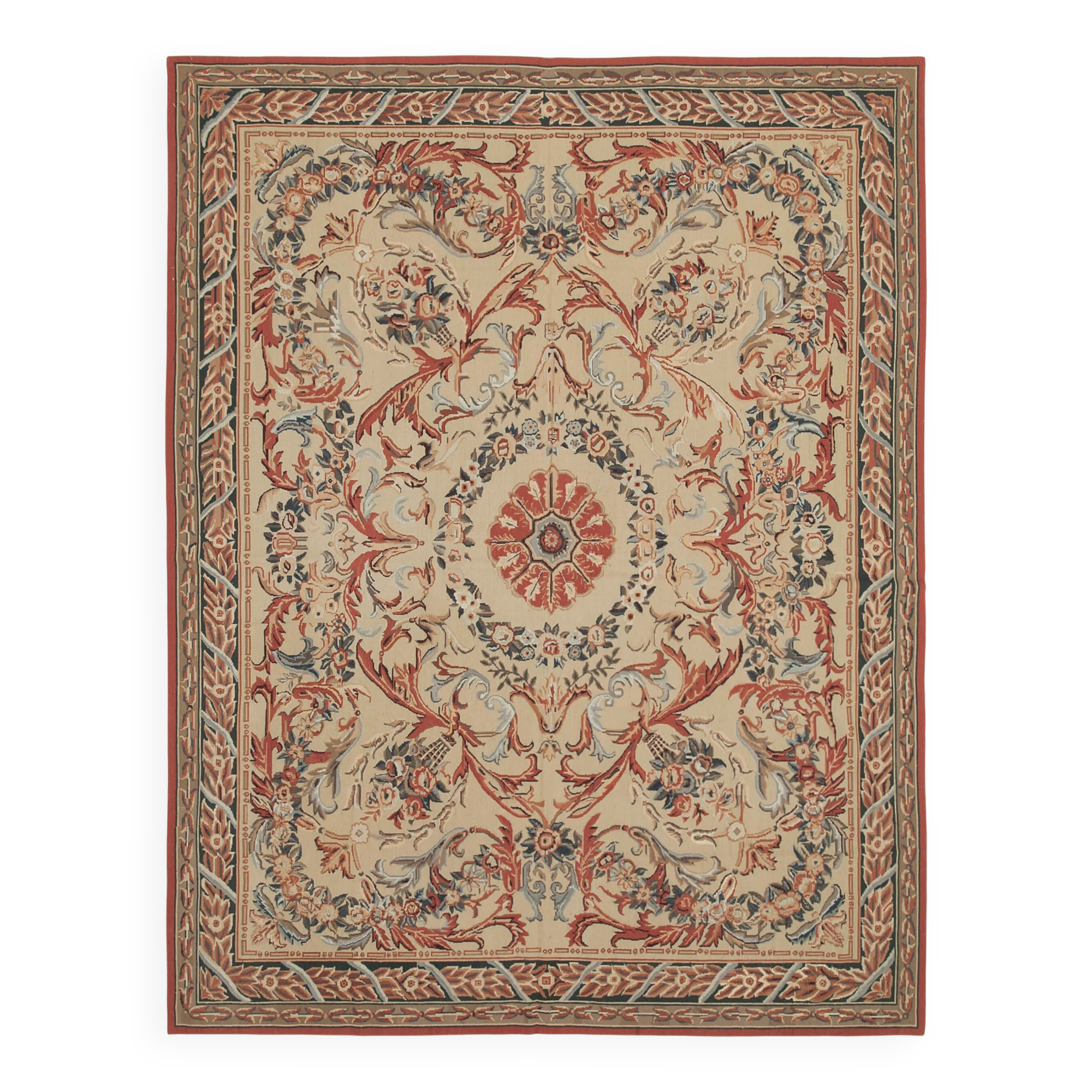 Handmade Vintage Flatweave Needlepoint Kilim 238 cm x 305 cm