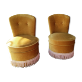2 fauteuils poufs