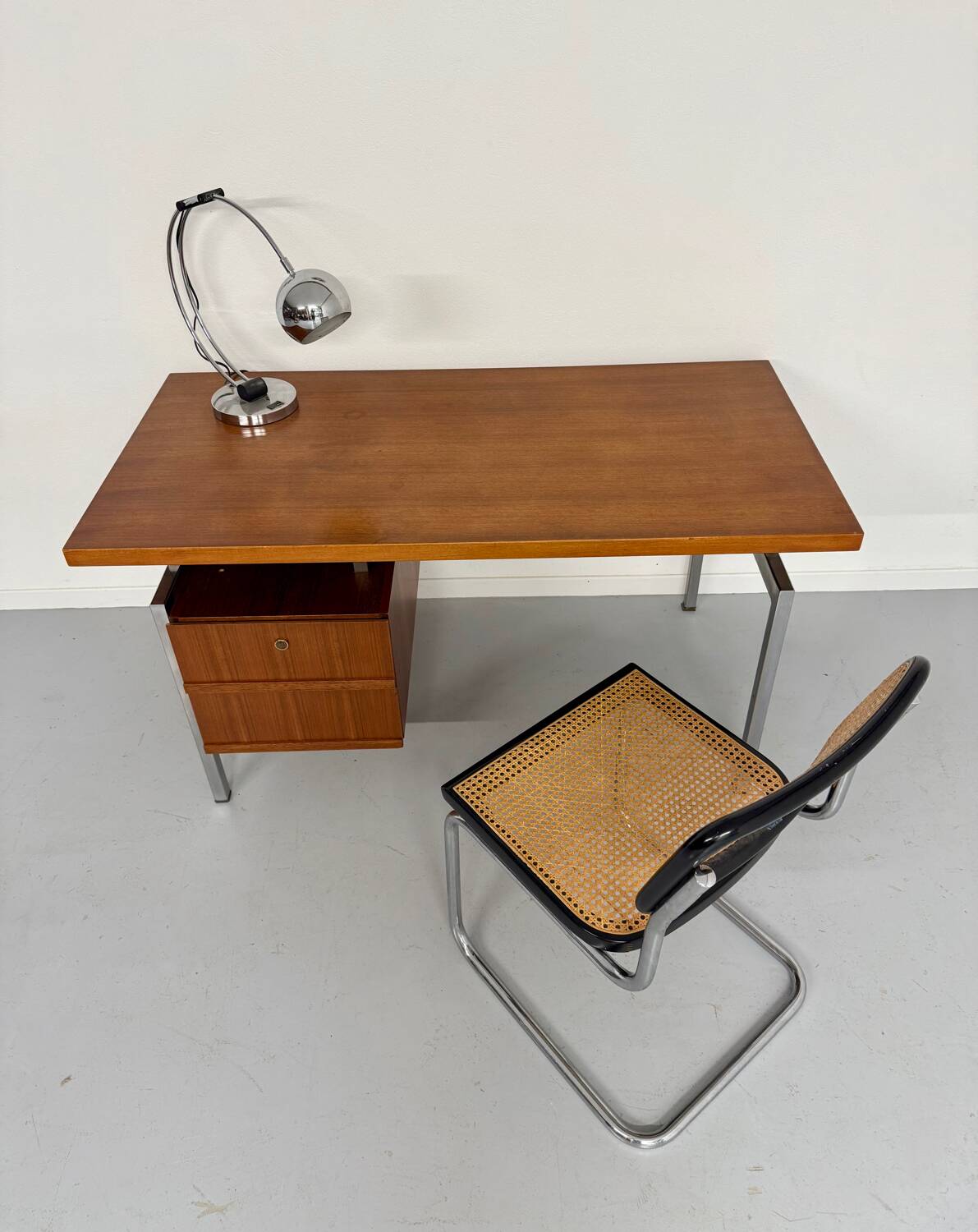 Teak and metal desk designed by George Frydman Efa 1960s vintage