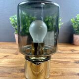 ERCO vintage lamp – smoked glass and chrome base – 1970s design