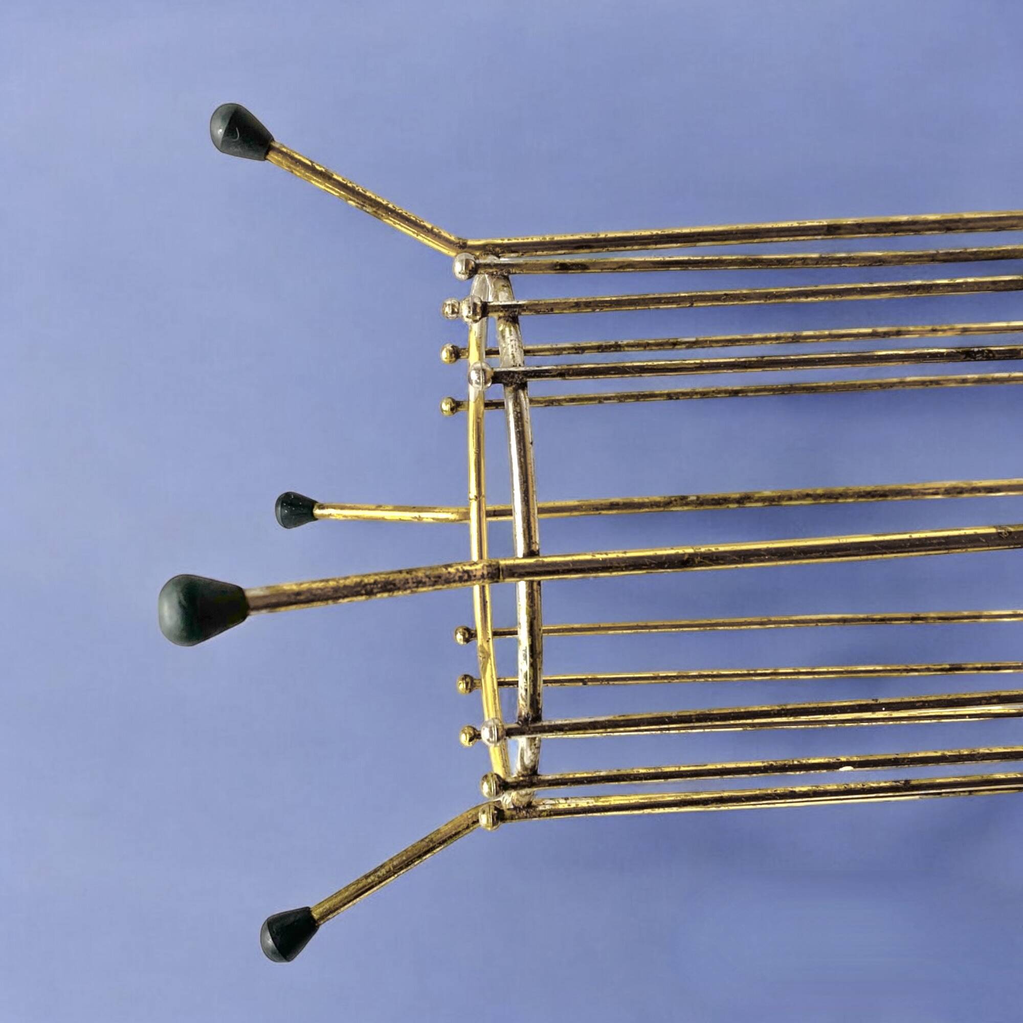 Vintage gold metal umbrella stand