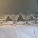 7 Art Deco crystal champagne coupes, grape clusters (+ 2 gifts)