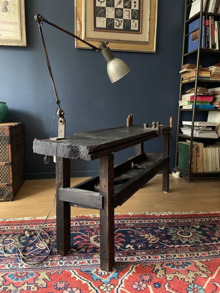 Meuble etabli etagere consol ancien