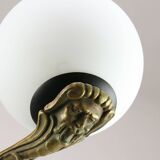 Lustre Art Déco en laiton et opaline, 1930