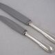 Ercuis Perles 24 knives, 12 table knives + 12 cheese knives in silver-plated metal, nearly new.