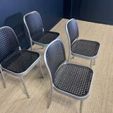 Set of 4 Silver chairs by Magistretti for Padova 1980 Italy